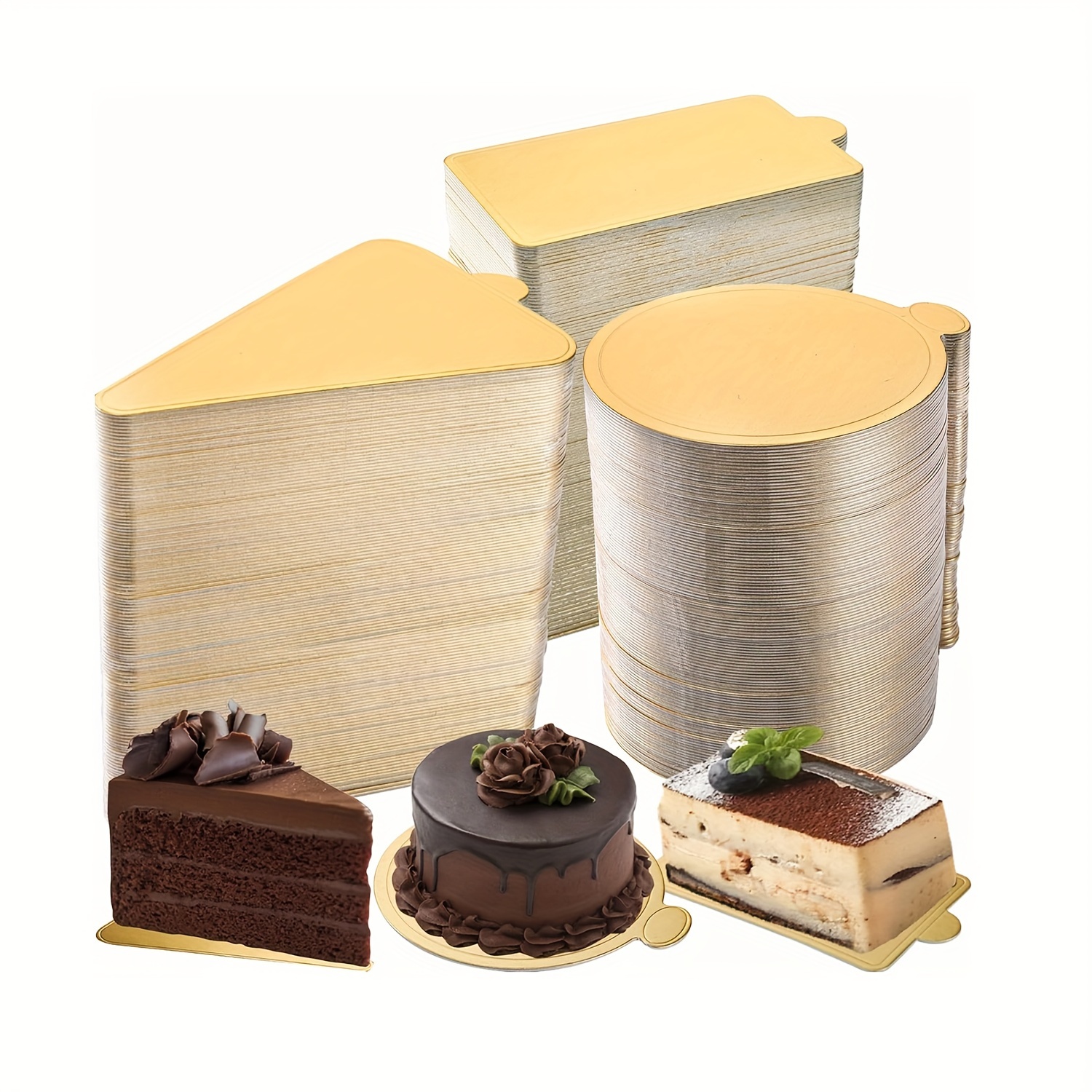 50/100 Pièces Mini Bases De Gâteau En Carton Doré Planches À