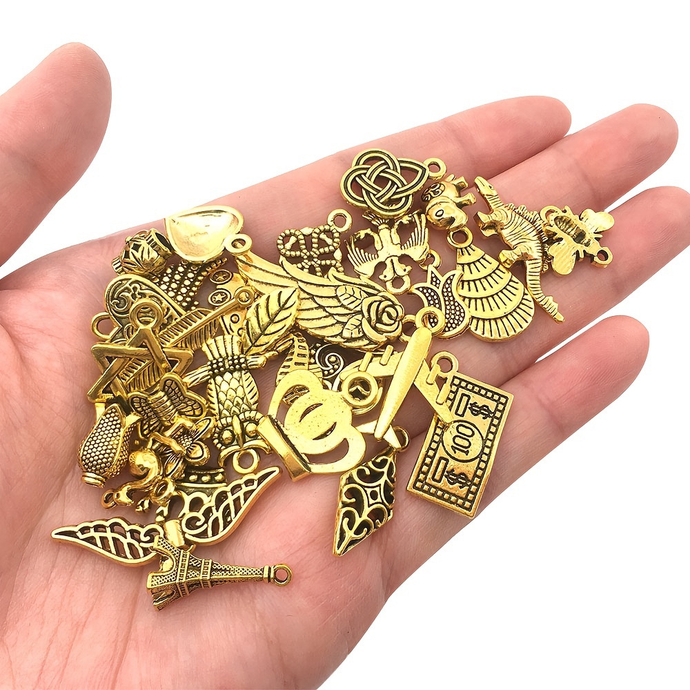 100pcs Mixed Antique Silver Metal Charms for DIY Projects