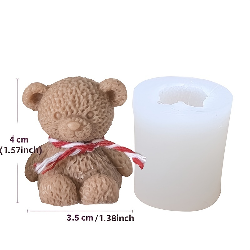3D DIY Bear Candle Mould Cute Animal Candle Aromatherapy Silicone Mold'  E8O4 