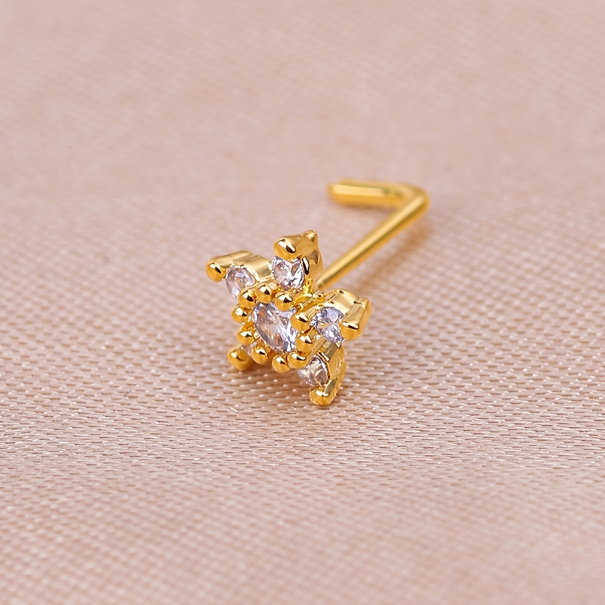 Flower Shaped Zircon Nasal Stud for Women, Delicate Body Piercing