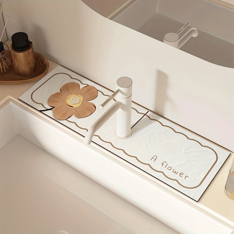 Sink Drain Mat In White