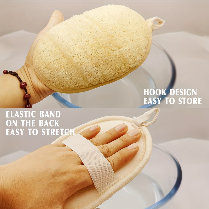 2/3/4pcs Natural Loofah Sponge Exfoliating Body Scrubber, Made With Biodegradable Shower Luffa Sponge, Loofah For Women And Men, Beige