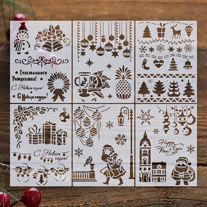 Merry Christmas Stencils For Painting On Wood Reusable Craft - Temu Germany