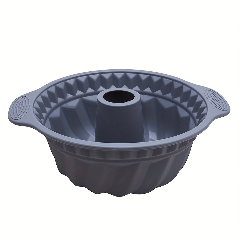 1pc 10 Inch Silicone Bundt Cake Pan With Handle Silicone Fluted Tube  Cheesecake Baking Tray Bread Mousse Cake Mould Bakeware Form