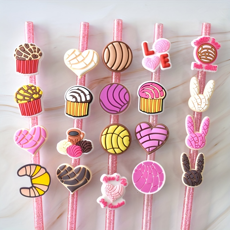 20pcs Straw Toppers Straw Charms PVC Straw Tips Cute Reusable Straw  Decorations Good Gift for Kids Adults Party Favor Supplies