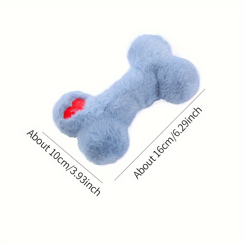 Cute Heart-Shaped Bone Plush Squeaky Dog Toy with BB Sound, Chew-Resistant for Teething, Interactive Play, Random Color, Pet Supplies