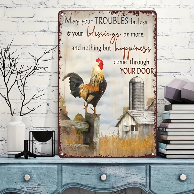 Rustic Tin Signs Metal Sign Chicken Rooster Rustic Decor - Temu Canada