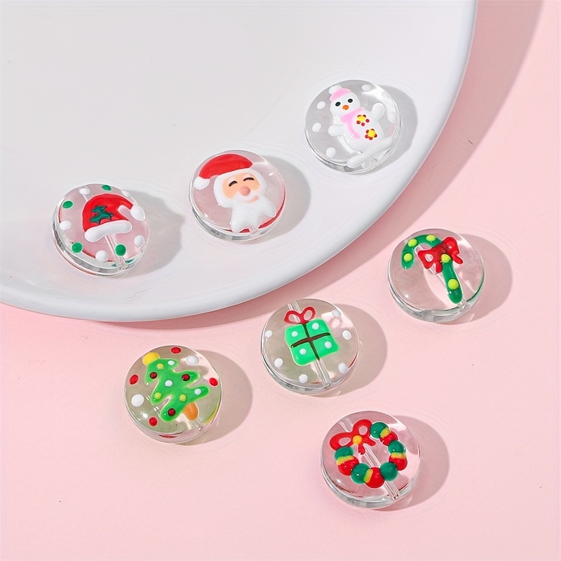 Acrylic Christmas Straight Hole Dreamy Colorful Beads - Temu