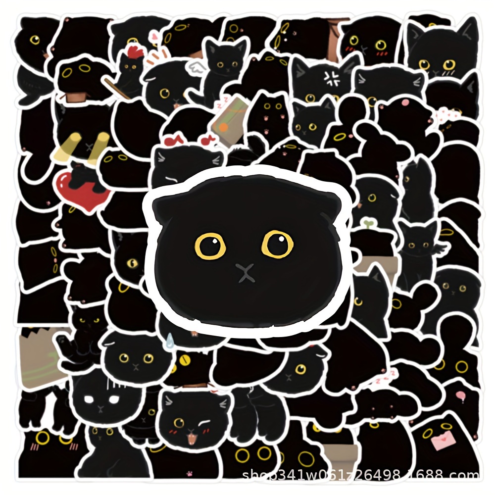 Black Cat Stickers Kawaii Kitty Stickers Set Funny - Temu