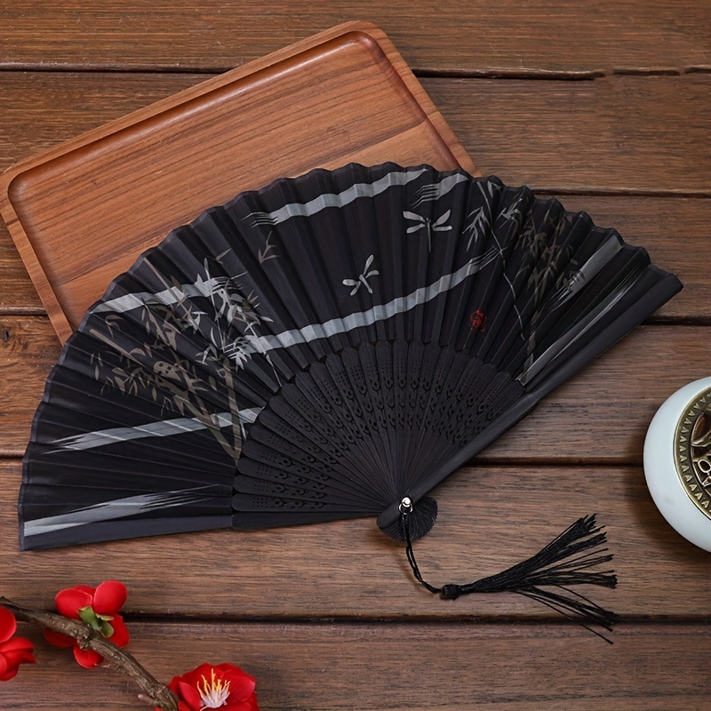 Hand Fans Chinese Silk Fans Red Flower Bamboo Folding Fans for Wedding  Party Gift,art Nouveau Style Folding Hand Fan Handheld for Summer 