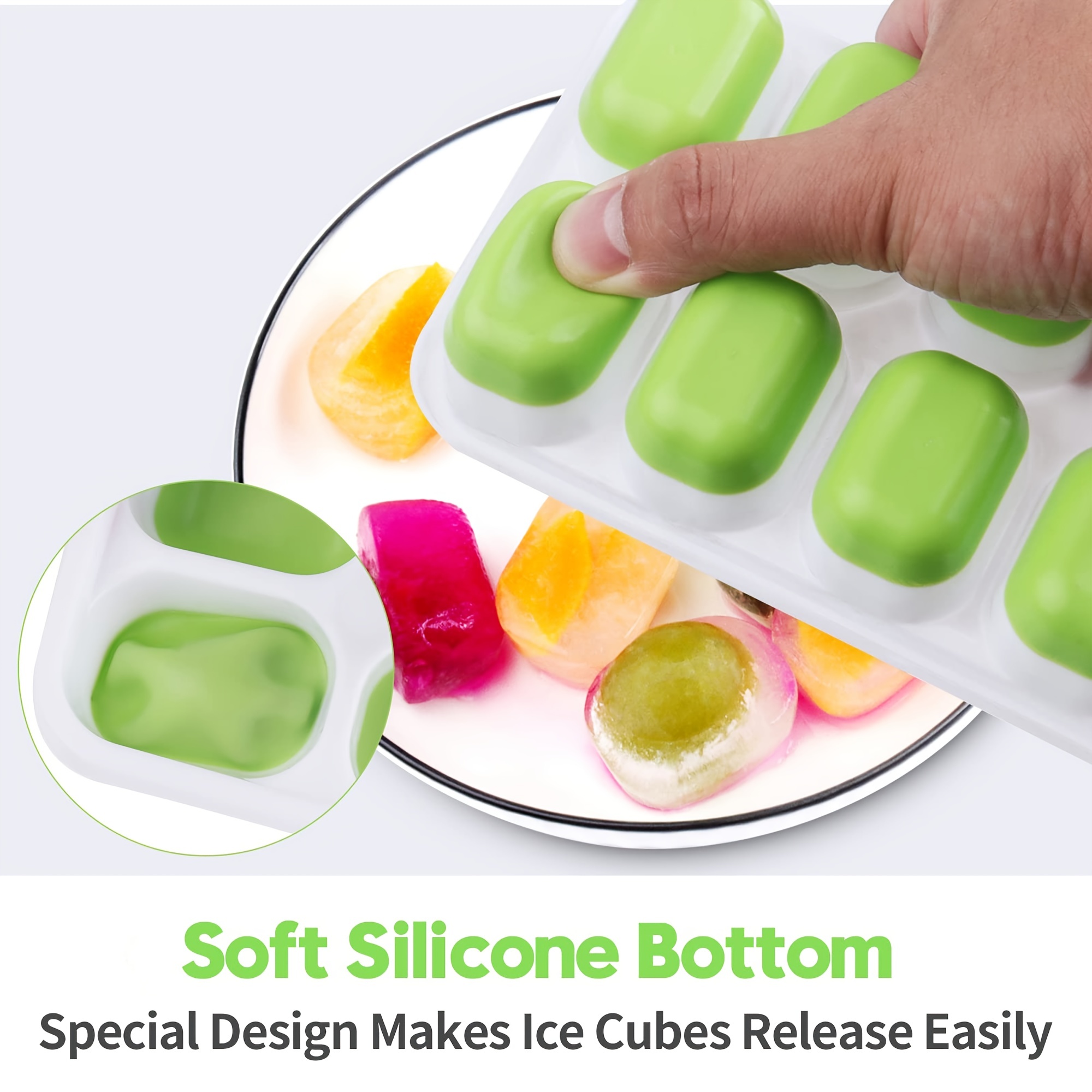 Eco-Friendly Silicone Ice Tray Mould for Freezer with Ice