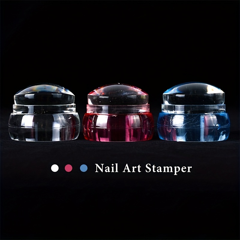 1 Set Nail Art Stamper With Nail Scraper, Removable Design Transparent  Silicone Nail Stamper Manicure Tools