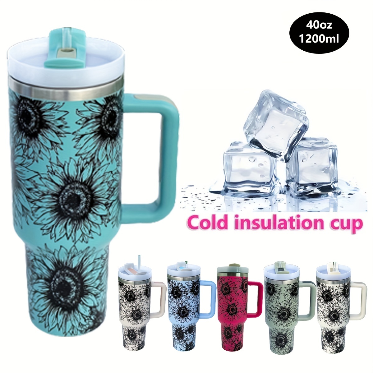 Sunflower Tumbler With Lid And Straw, Stainless Steel Insulated Water  Bottle With Handle, Portable Drinking Cups, For Car, Home, Office, Summer  Drinkware, Travel Accessories, Birthday Gifts, Christmas Gifts, Halloween  Gifts - Temu