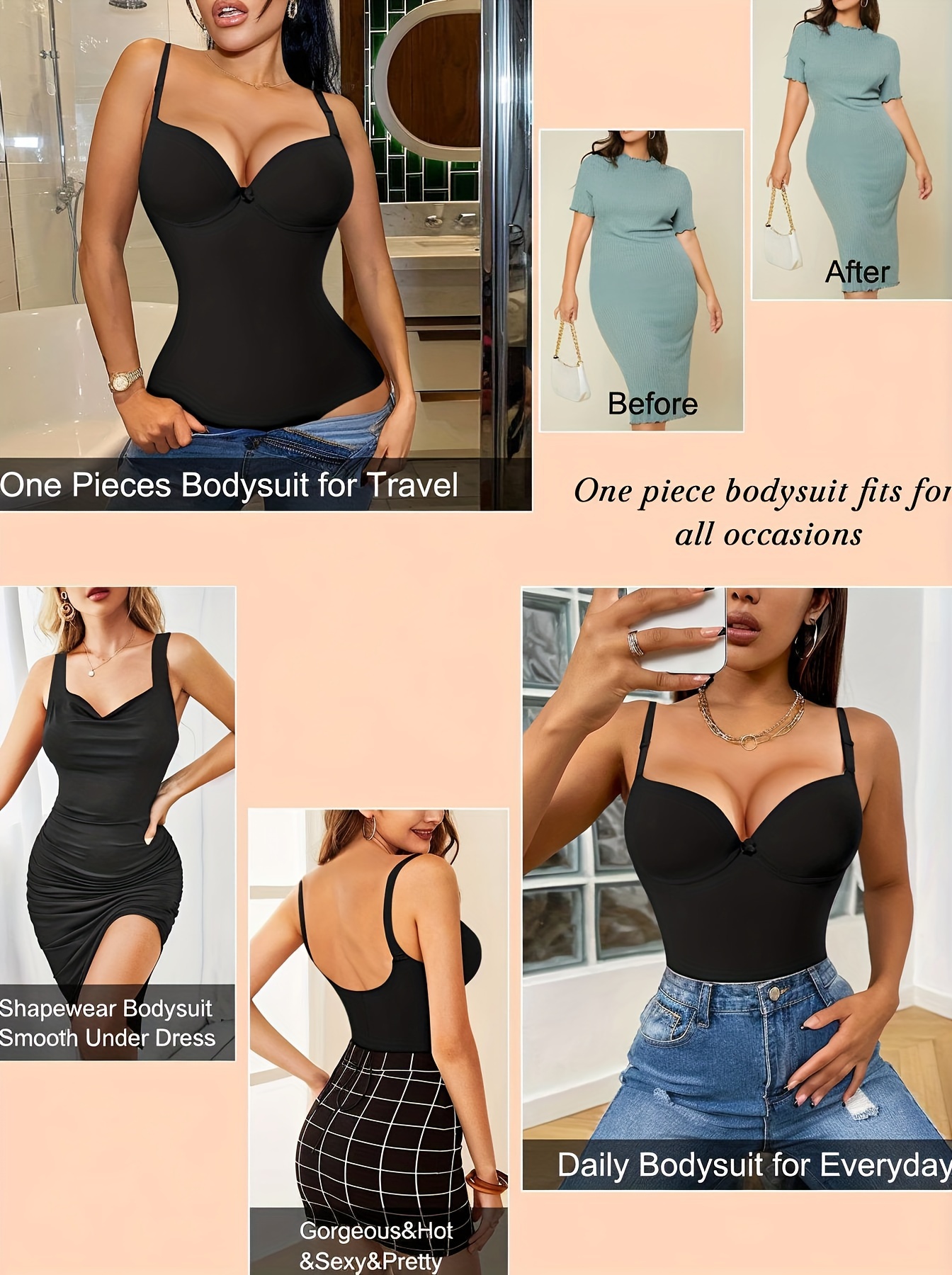 ShapeSlim Body Suit: Full Body Shapeforce, Push Up Bra, Tummy Control,  Slimming Binder Womens Underwear From Beautycarestore, $5.51