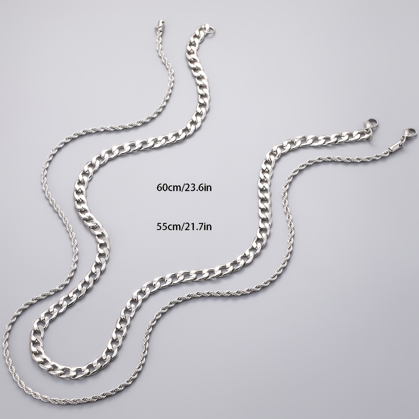 2pcs Men's Stainless Steel Necklace Set