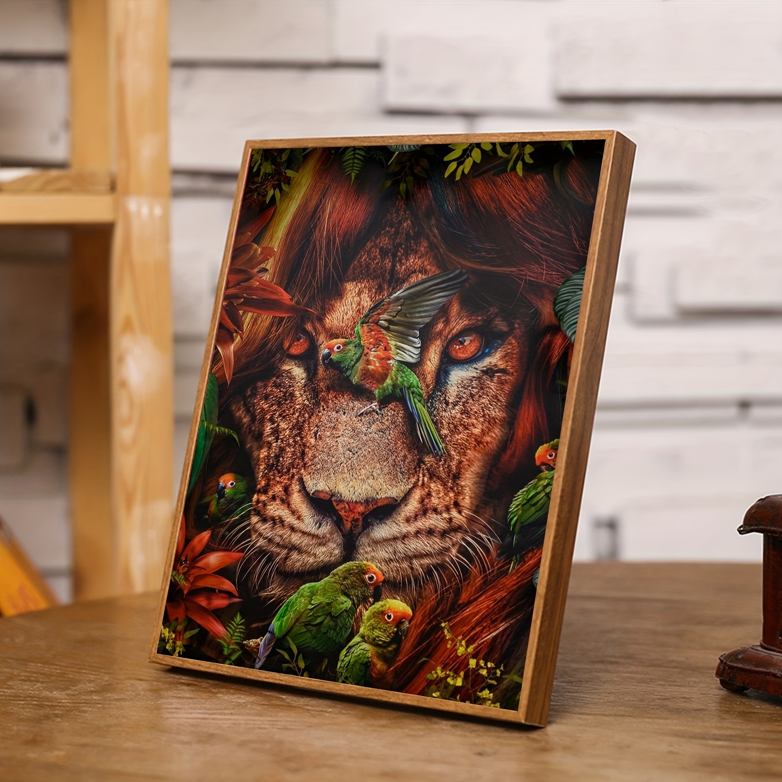 Lion 5d Diy Diamond Painting Full Round Cross Stitch Set Frameless  Rhinestone Decor Gift Birthday Gifts