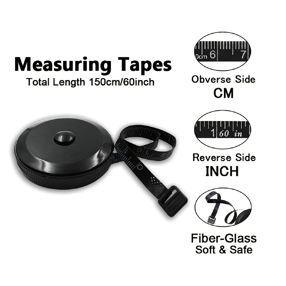 Cloth Tape Measure for Body 1.5m 60 Inch Metric Measuring Tape for Sewing  Black