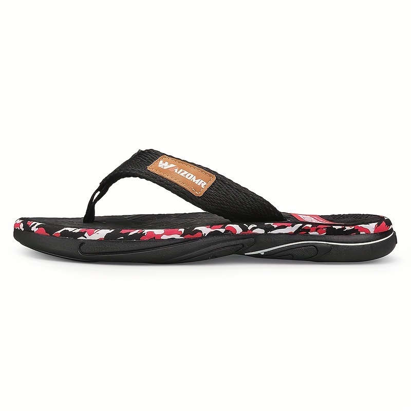  Flip Flops with Colored Red Anti Slip Rubber Soles