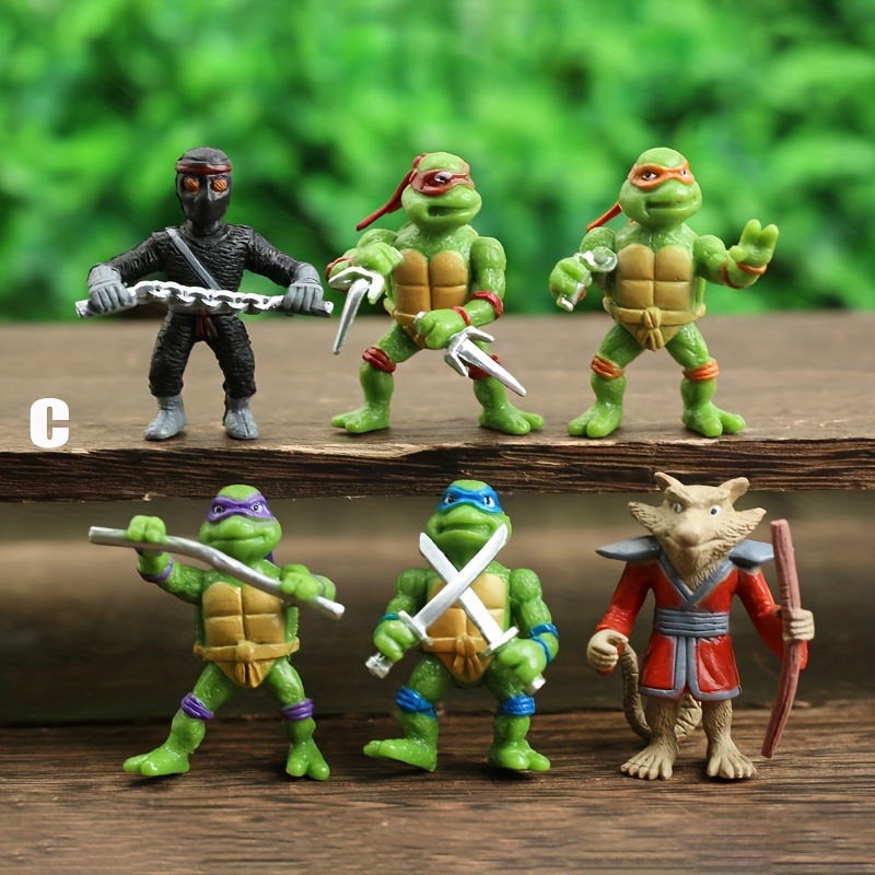 6pcs Teenage Mutant Ninja Turtles Action Figures Ornament Collectible Dolls  Toys Set Home Desktop Decoration Gifts For Kids Adults
