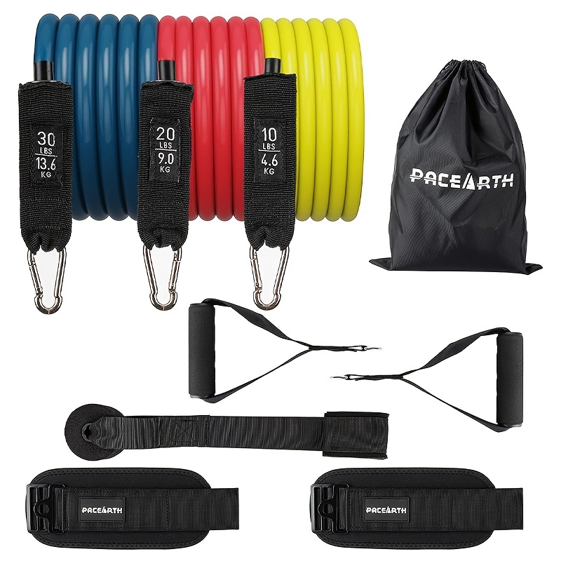 PACEARTH Long Resistance Bands with Door Anchor & Bag, Resistance Bands for  Working Out, Full Body Workout Bands