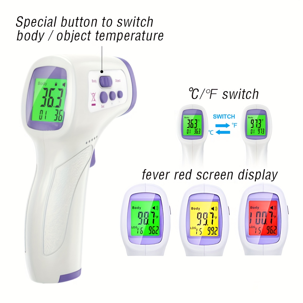 Thermometer For Adults And Kids Forehead Thermometer For Kids Digital  Touchless Thermometer Baby No-Touch Infrared Forehead Thermometer With 2 In  1 Di