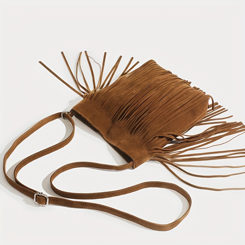 Vintage Tassel Fringe Crossbody Bag, Ethnic Style Shoulder Bag, Small  Square Purse For Women - Temu