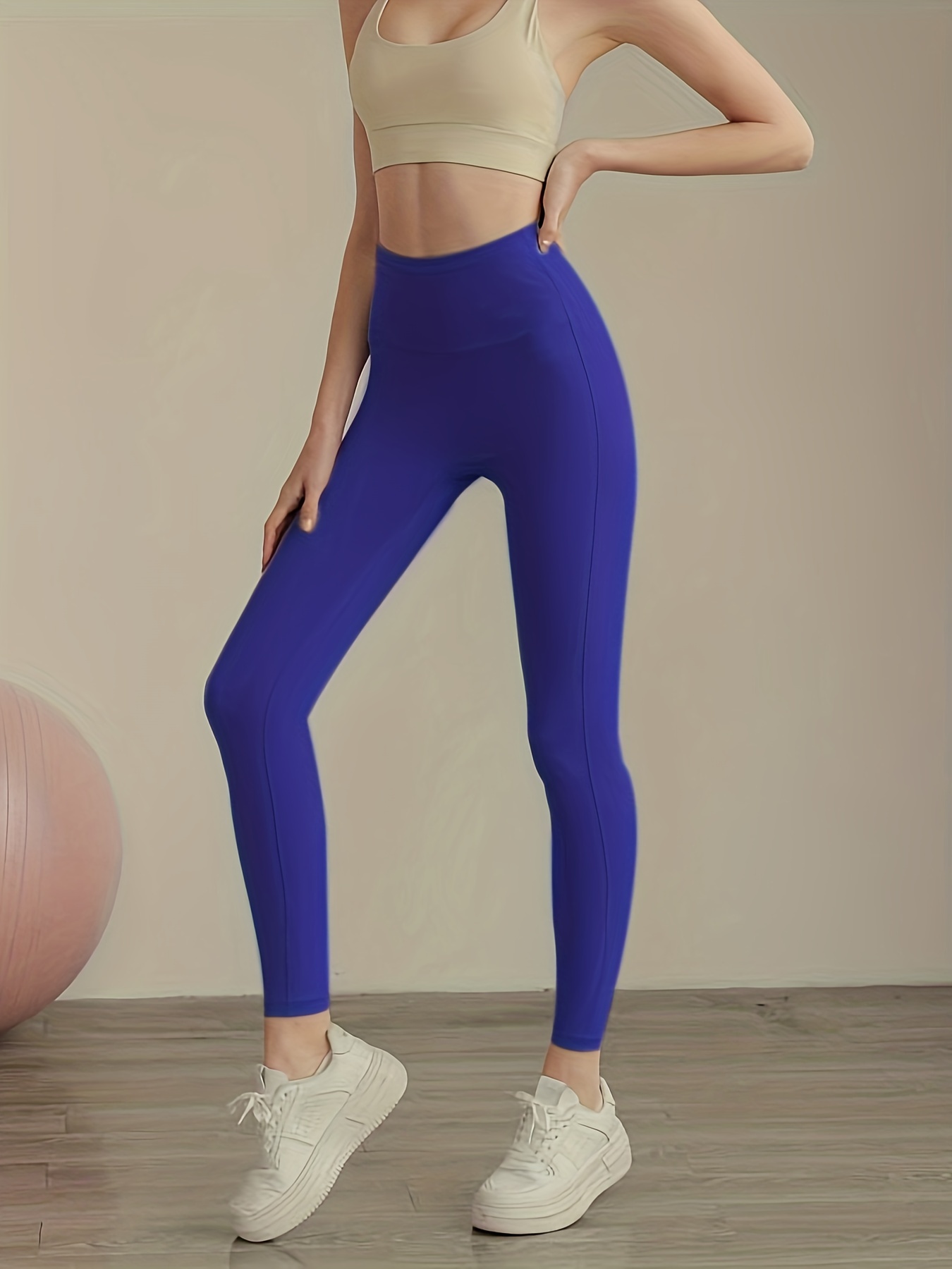 Solid Color Seamless Yoga Leggings, High Waist Quick Drying Butt Lifting  Yoga Pants, Women's Activewear - - Temu