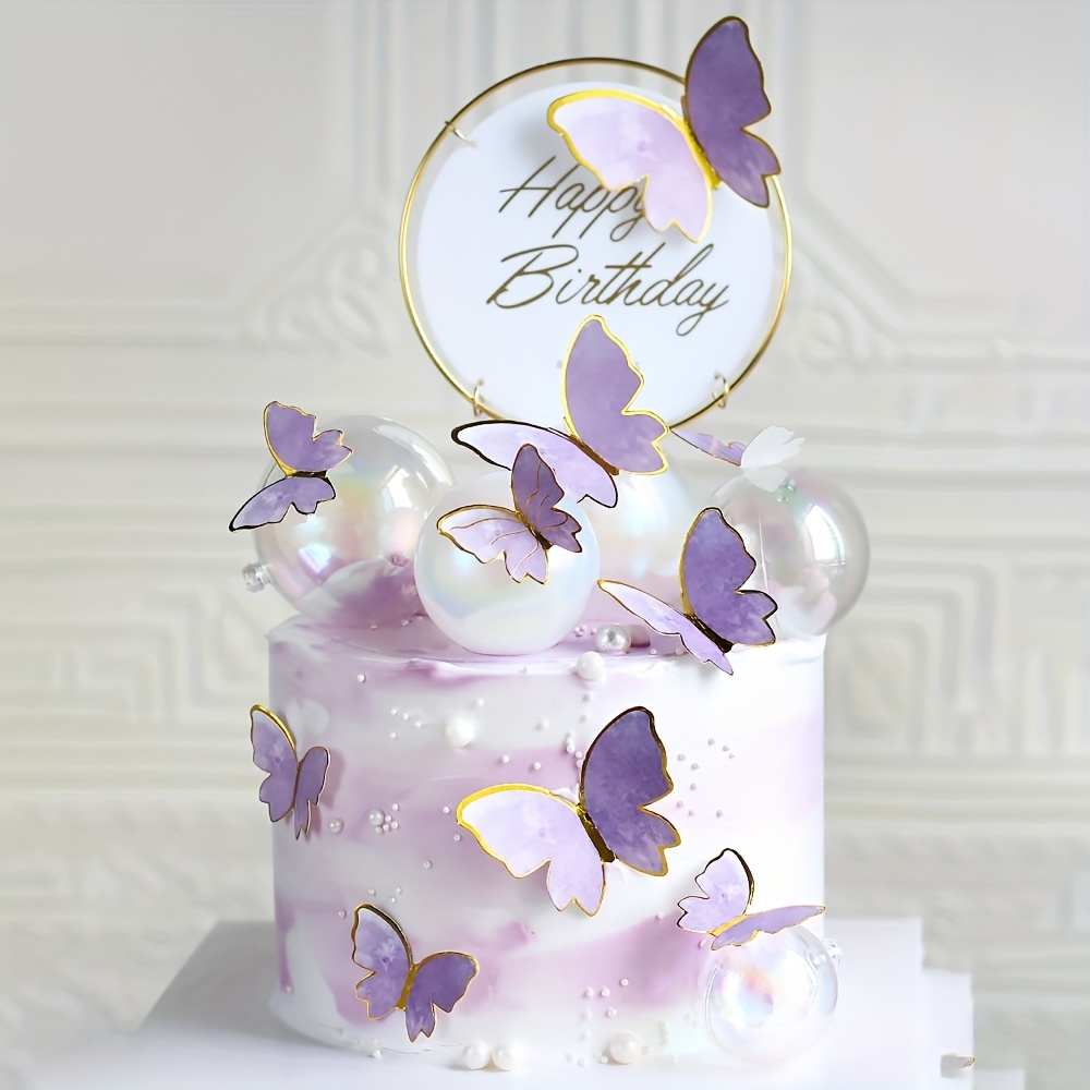  Sugar Robot - Mariposas comestibles para decoración de  pasteles, pequeños adornos de mariposas de color morado pastel y adornos  para cupcakes, decoración hecha en los Estados Unidos, hecho a mano de 
