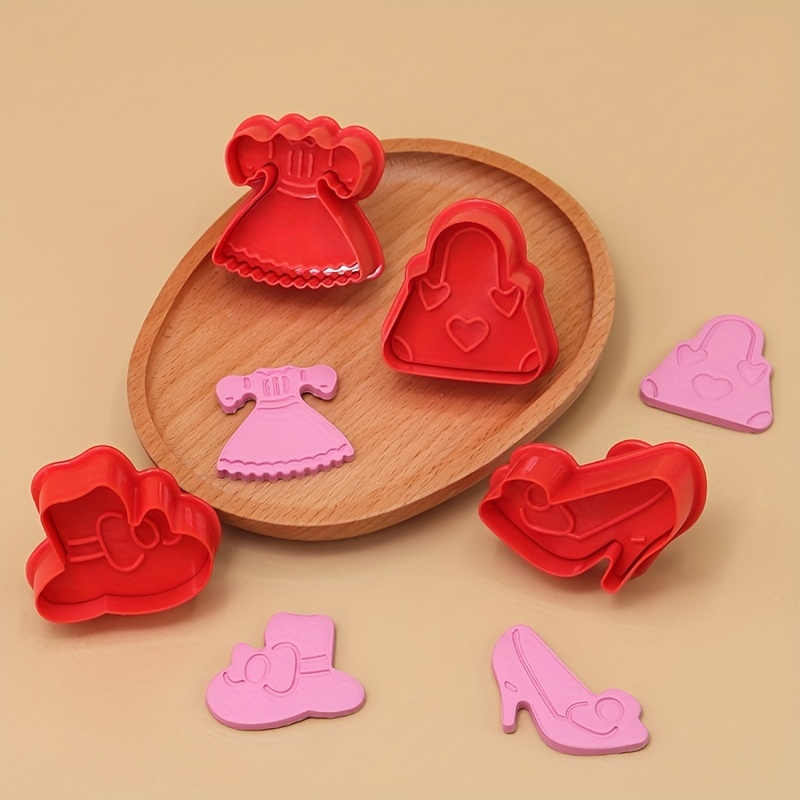 Girls Cookie Plunger Cutters, Women Dress Shoe Bag Shape Cookie Cutters,  Cookie Stamp, Fondant Mold, Baking Tools, Kitchen Gadgets, Kitchen  Accessories, Home Kitchen Items - Temu