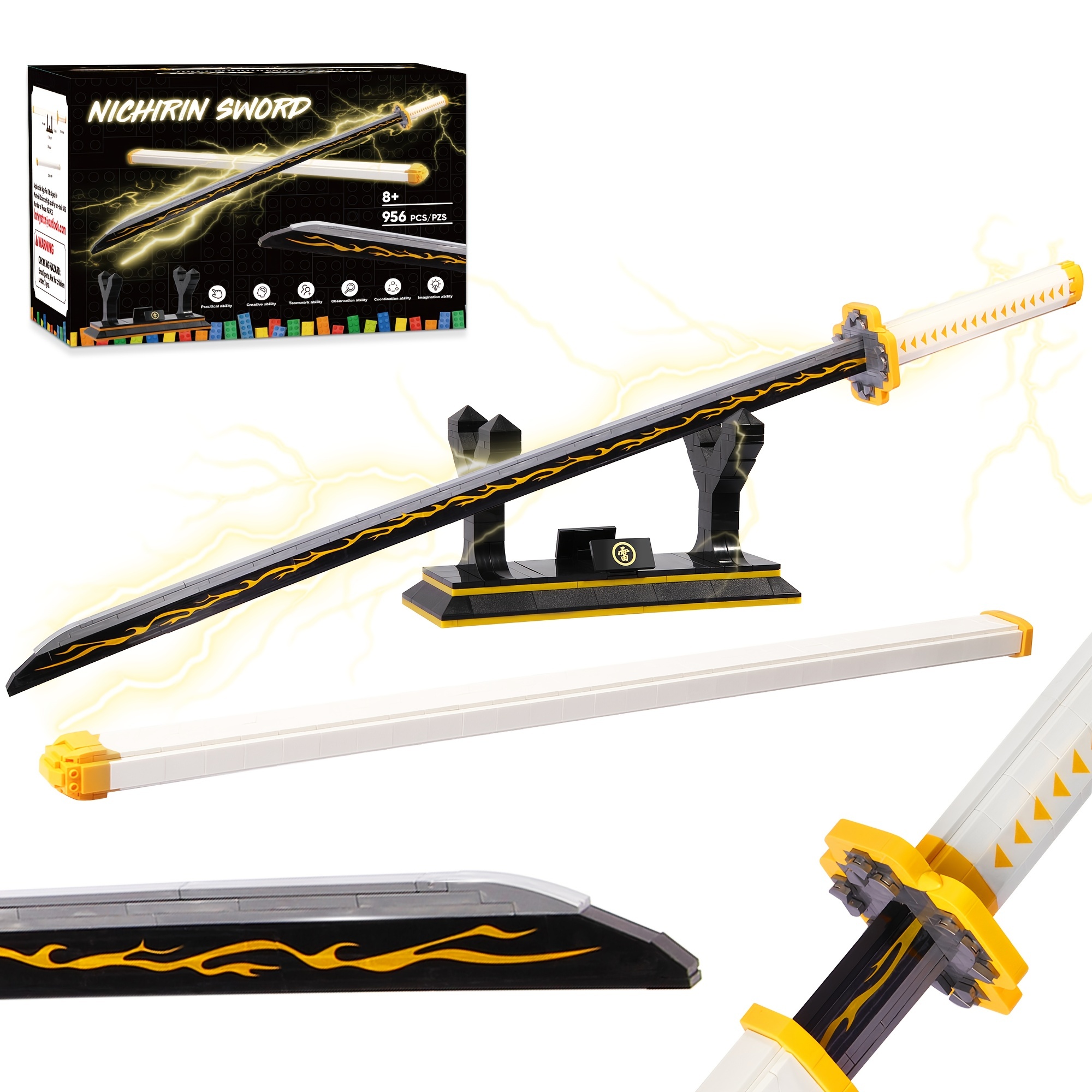 Creative White Broadsword Knife Weapon Bricks Model: An Anime Toy Gift For  Boys - Build & Play! - Temu