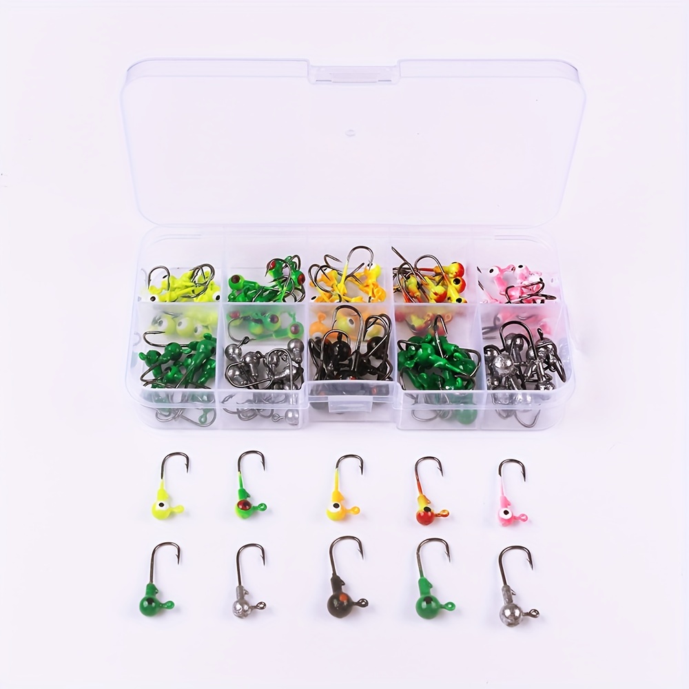 Spring with Lead Crank Hook with Sequins Offset with Big Rings Carbon Steel  Crank Hooks Tackle Worm Hooks with Big Eyes Ring