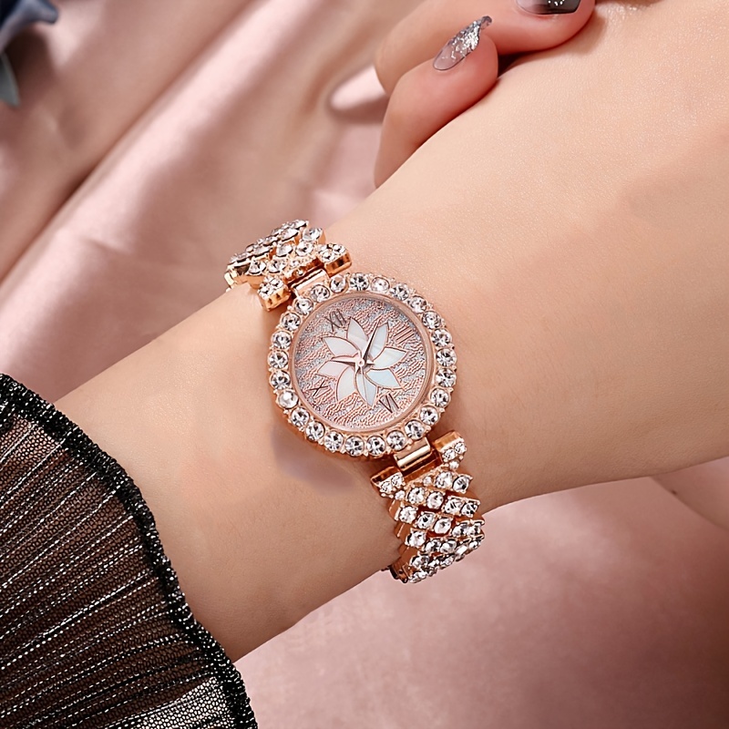 2 unids/set de reloj de pulsera para mujer, relojes de diamantes de  imitación de cristal, reloj de acero inoxidable, reloj de moda para mujer,  conjunto de pulsera - Temu Spain