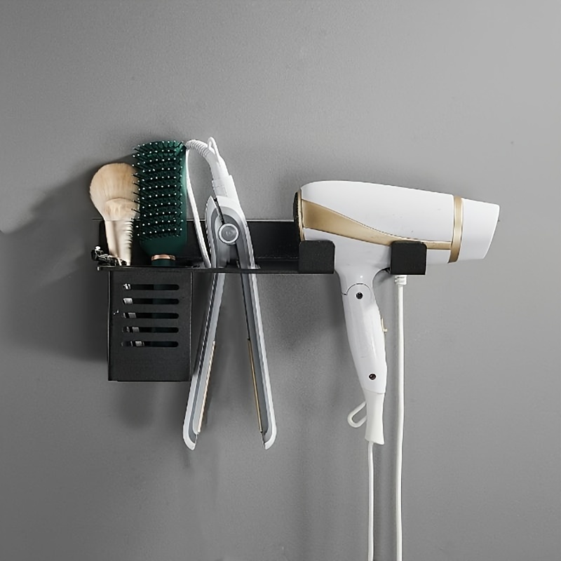 Wall Mount Hair Dryer Holder Bathroom Storage Rack