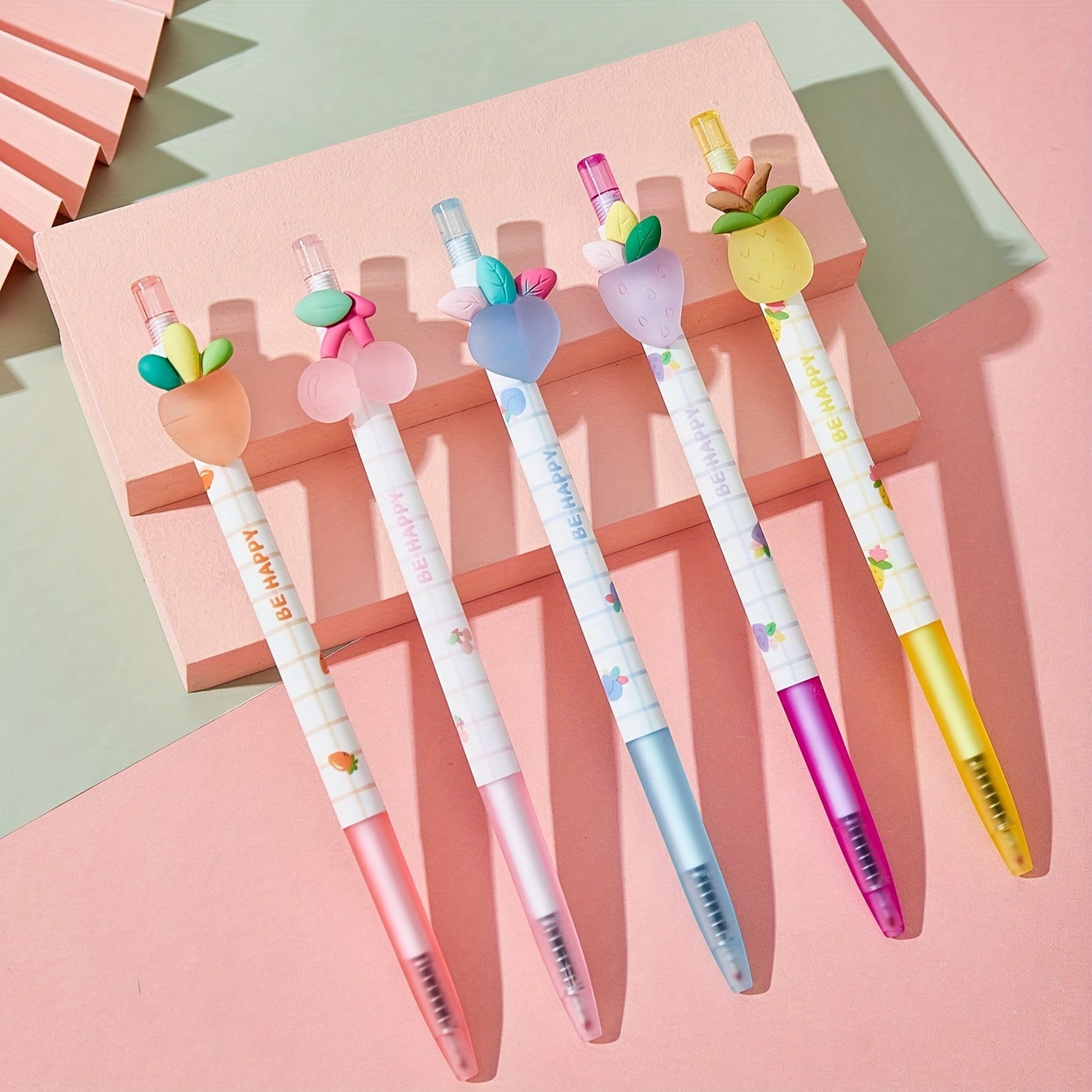 Cute Cartoon Candy Fruit shaped Press type Fine Gel Pens - Temu