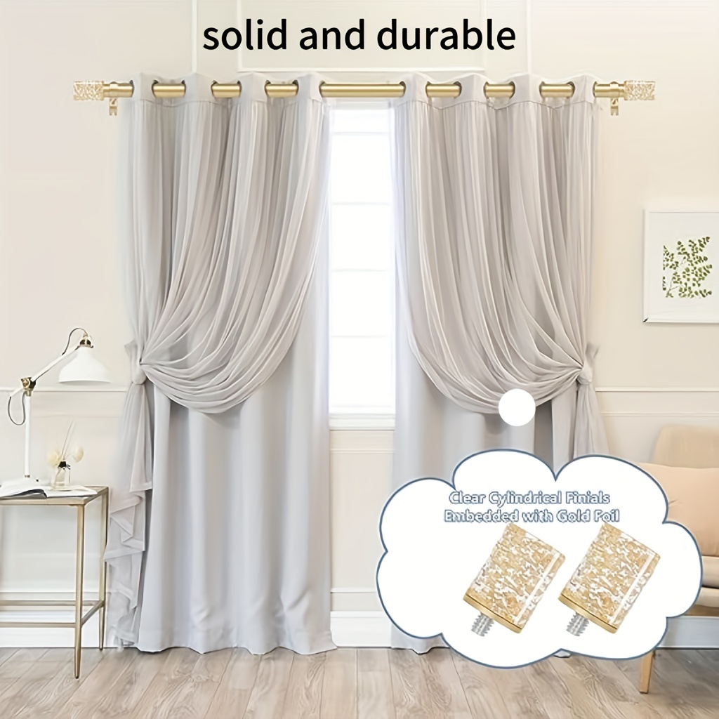 Barras de cortina para ventanas, barra de cortinas ajustable de 1