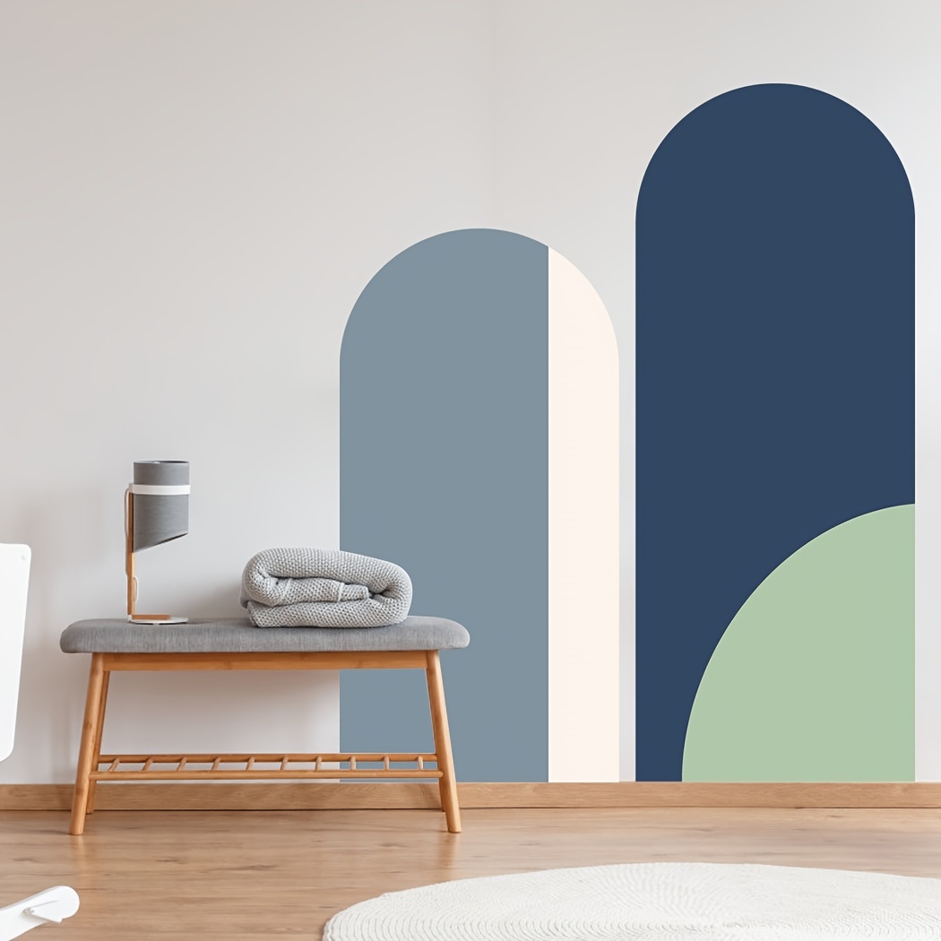 Colorful Abstract Geometric Nordic Mountain PVC Wall Decal