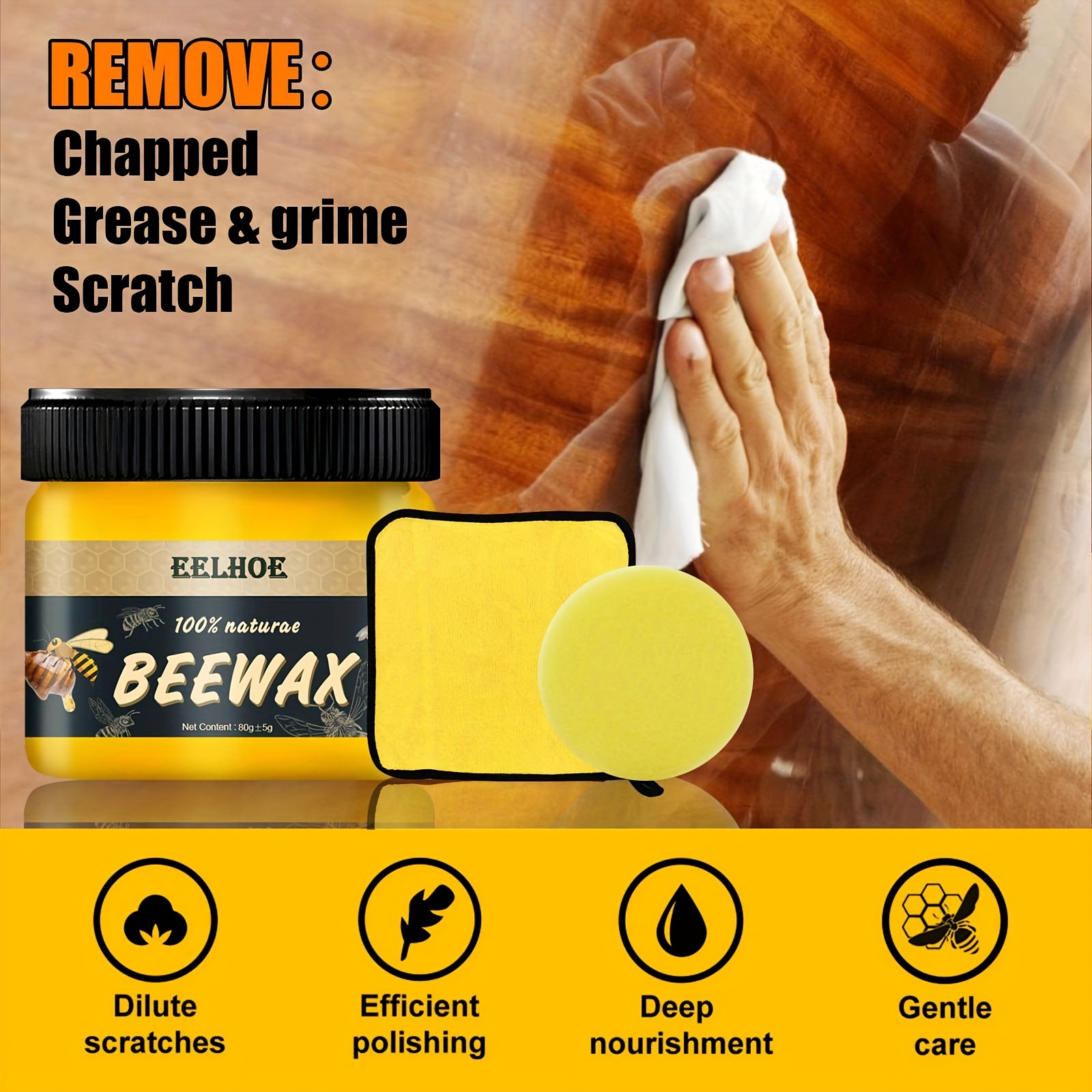 Cera de Abejas Reparadora BeeWax™ para Muebles y Tapicerías