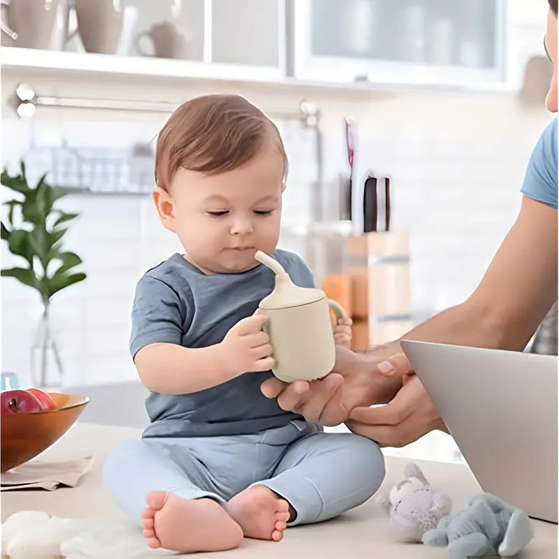 1Pc Baby Food Silicone Cup Practical Infant Training Cup Toddler