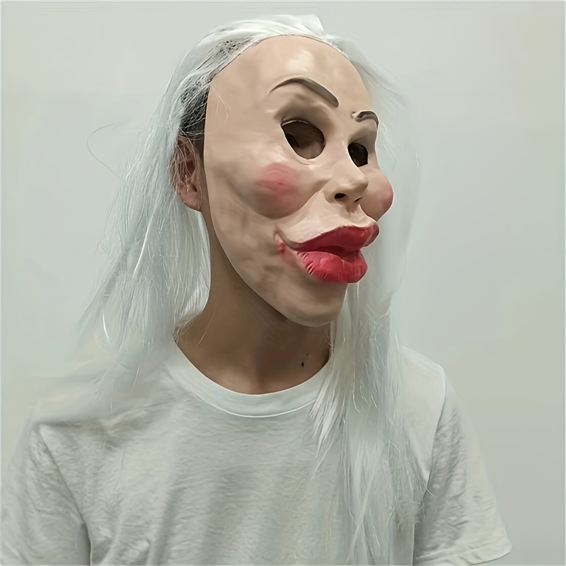 Latex Realistic Horror Funny Cool Sexy Woman Mask Con Peluca - Temu