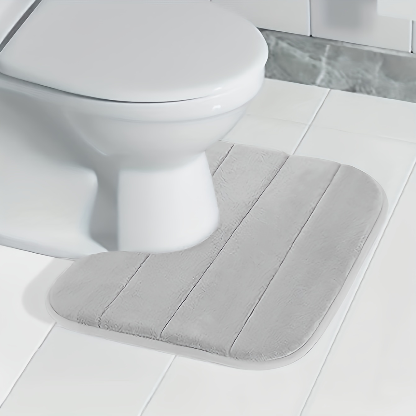 Super Plush Velvet Bath Rugs - Soft Microfiber Bathroom Rug With Non-slip Rubber  Backing And Machine Washable Contour Mat And Toilet Seat Cover - Absorbent  And Comfortable - Temu United Arab Emirates
