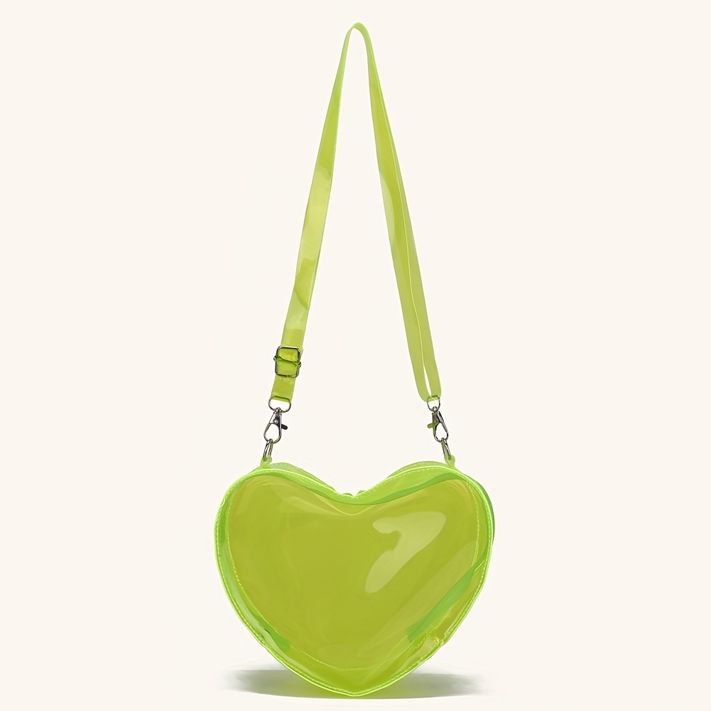 Transparent Love Heart Shaped Bag, Candy Color Crossbody Bag, Stadium  Approved Jelly Bag For Travel Beach, Music Festival - Temu