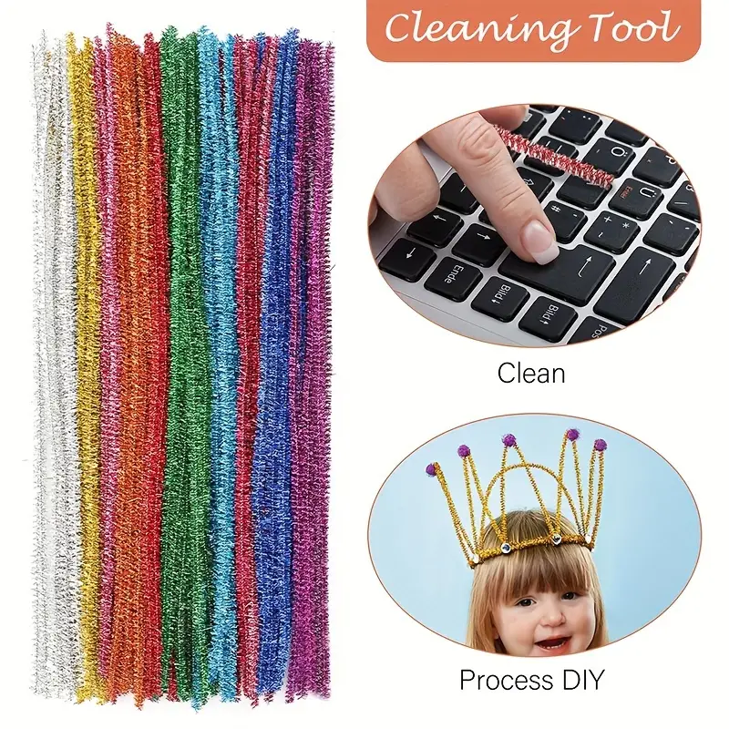 100pcs Multicolor Pipe Cleaner Christmas, Pipe Cleaners, 0.23x12