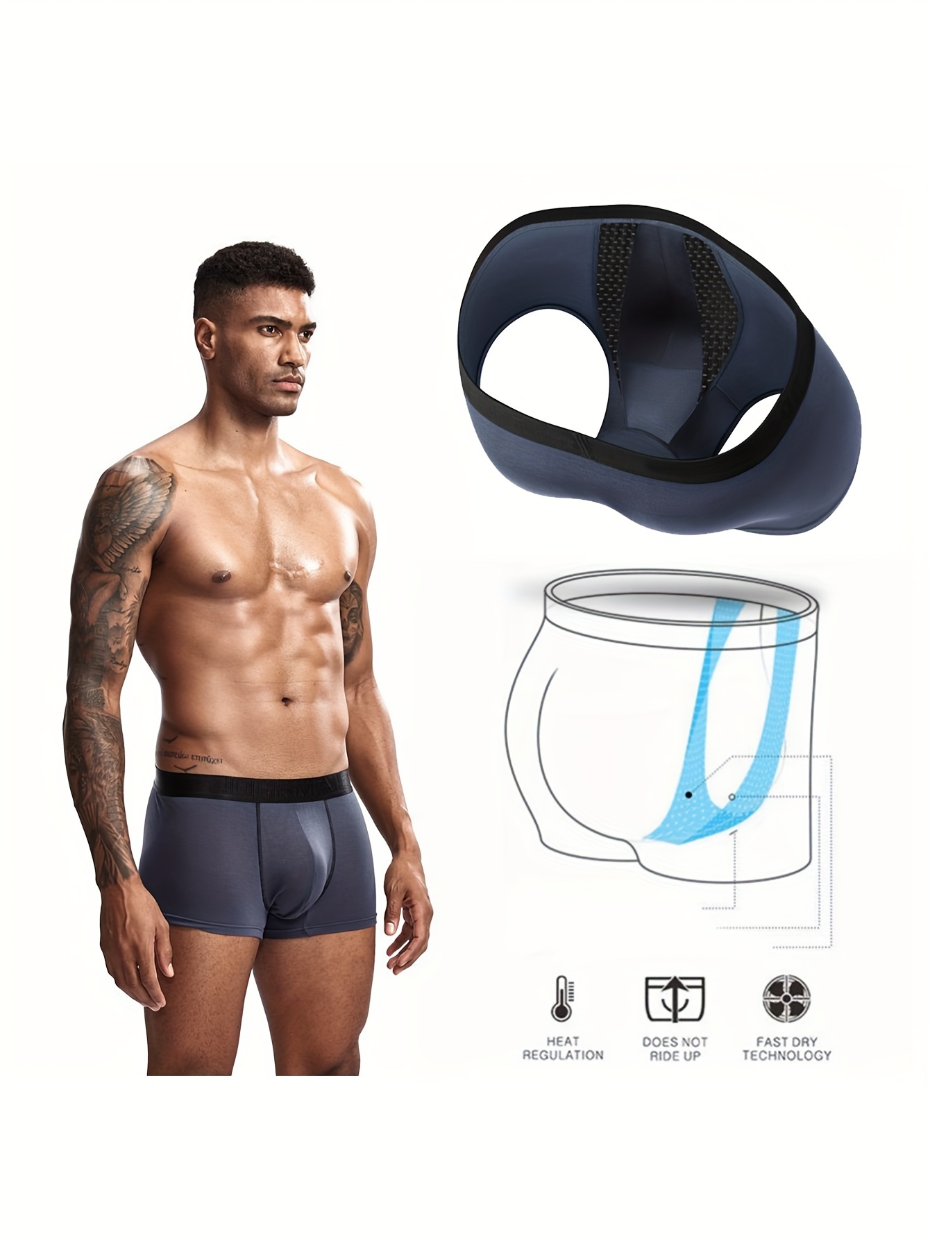 Men Underwear Boxer Briefs With Pouch - Temu Canada