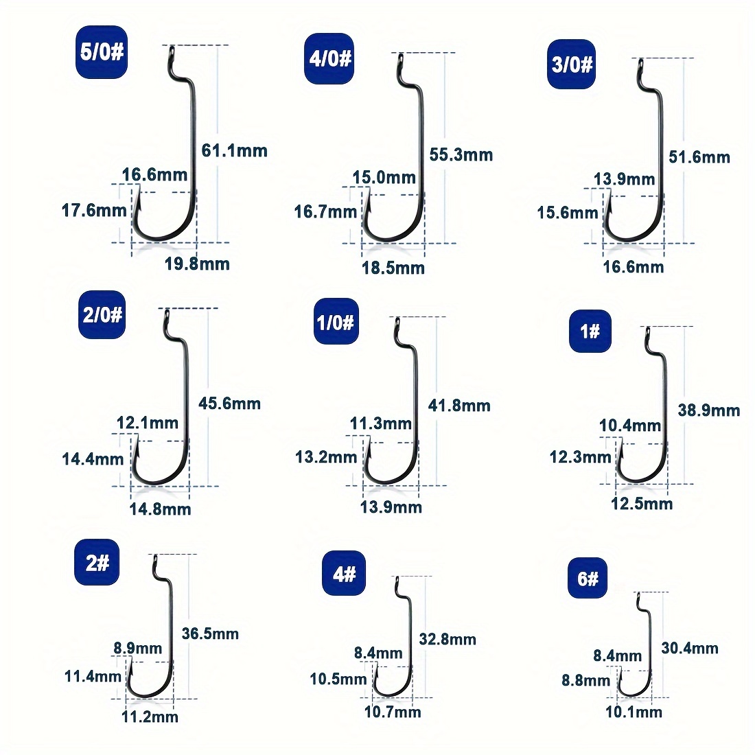 9km Fishing Offset Worm Hooks High Carbon Steel Ewg Hooks - Temu