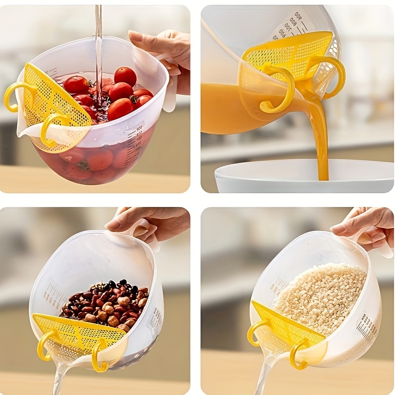 Egg Batter Bowl Large Capacity Measuring Cup With Scale Household Egg  Liquid Filter Bowl Kitchen Cooking Filter Baking Soy Filter Bowl Egg Batter  Bowl With Filter Baking Whisk Bowl With Drain Tip