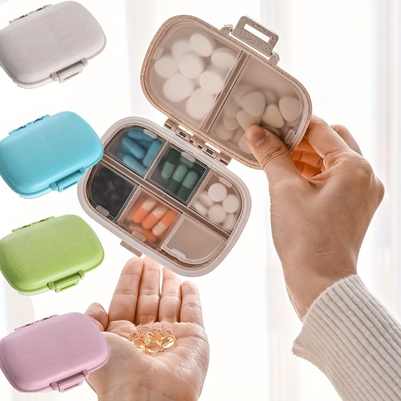 MEACOLIA 4 Pack Travel Pill Case Small Pill Organizer Portable Cute Pill  Box for Pocket Purse Moisture Proof Pill Holder Daily Pill Container with 3