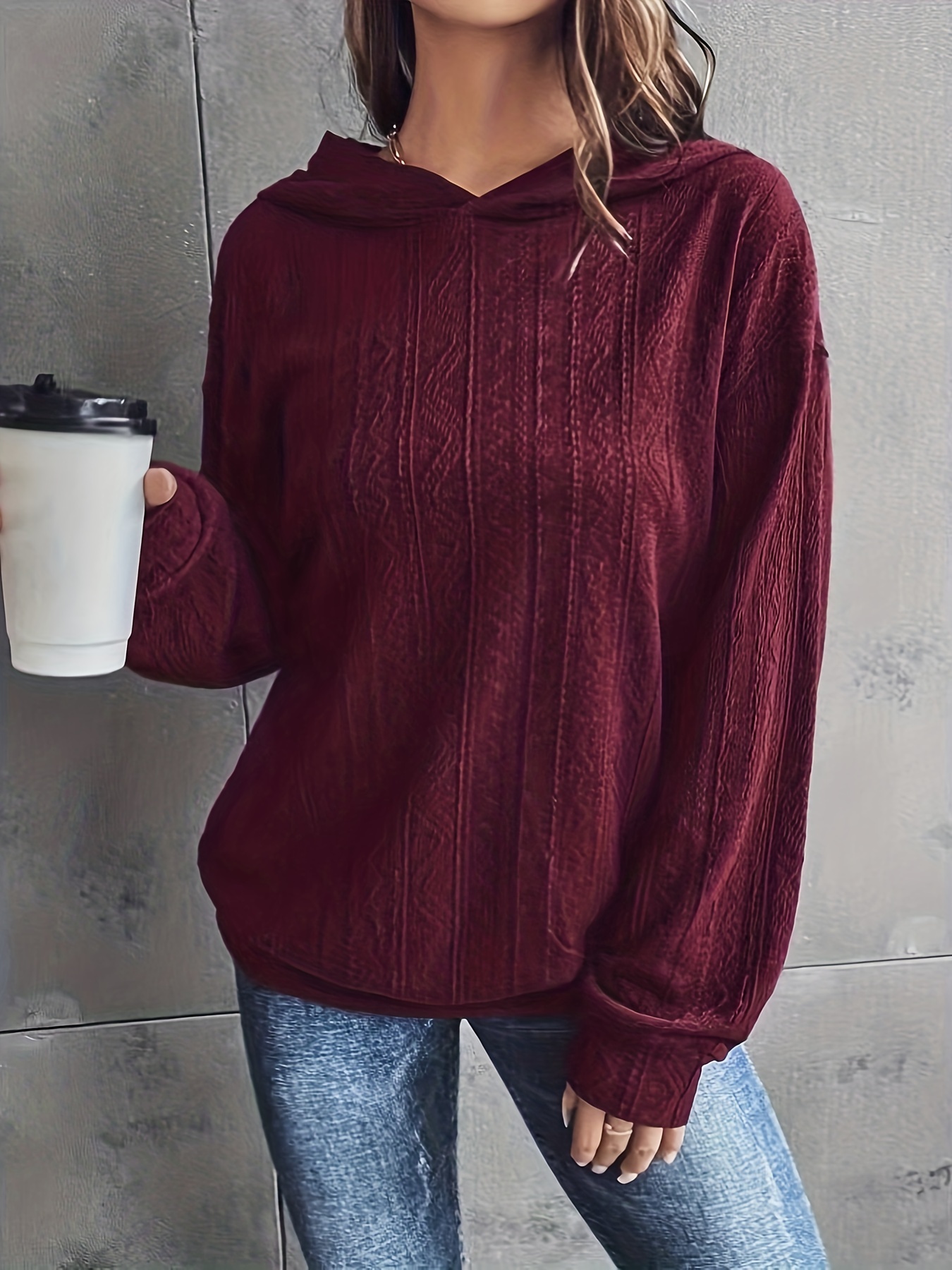 Burgundy cheap sweatshirt womens