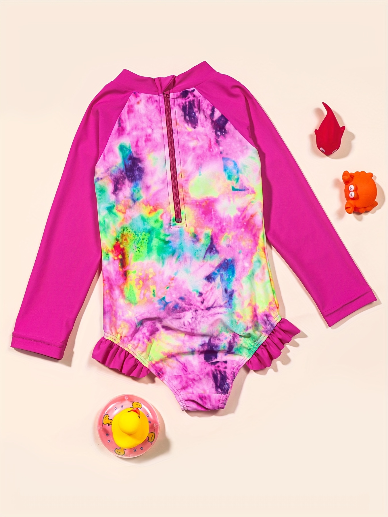 Girls Long Sleeve Tie Dye Half Zipper Quick Dry - Temu