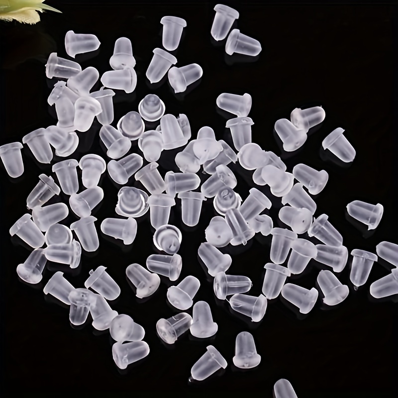 200/500pcs Soft Silicone Earring Backs Transparent Plastic Earrings  Stoppers - Perfect For DIY Jewelry Making & Stud Earrings Small Business  Supplies