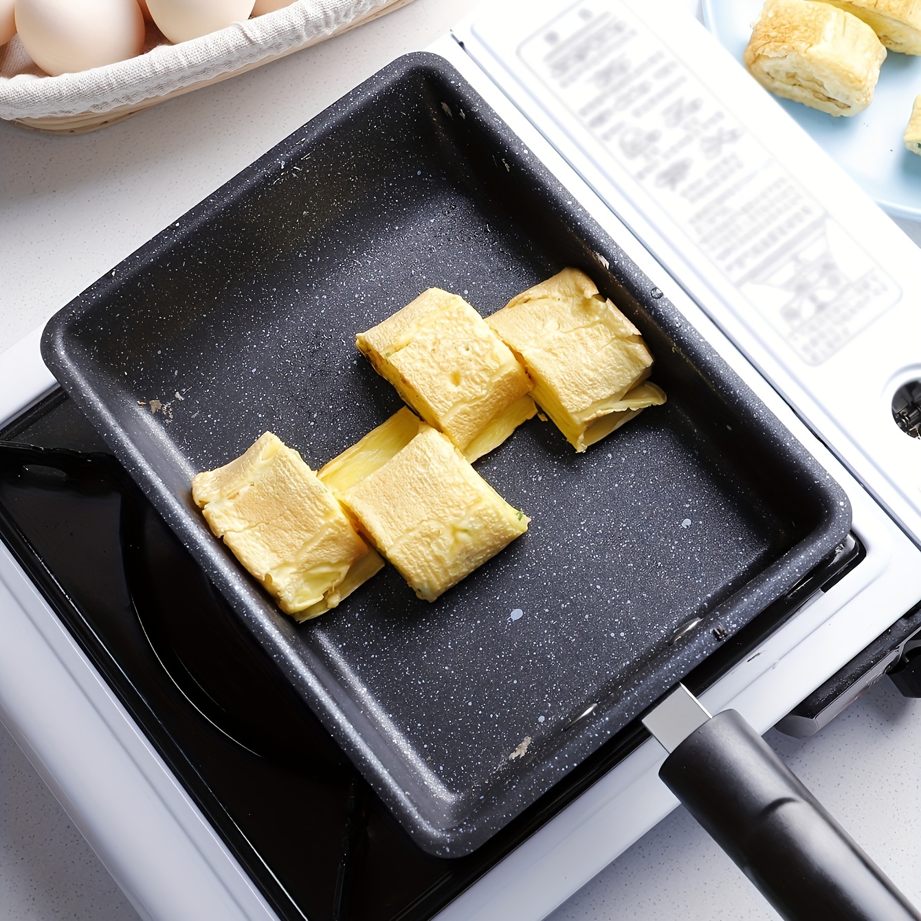 Tamagoyaki Pan, Square Egg Pan Japanese Omelette Pan Nonstick Granite Stone  Cookware Pfoa Free All Stoves Compatible Induction Compatible Omelet Maker,  Cookware, Kitchenware, Kitchen Items - Temu